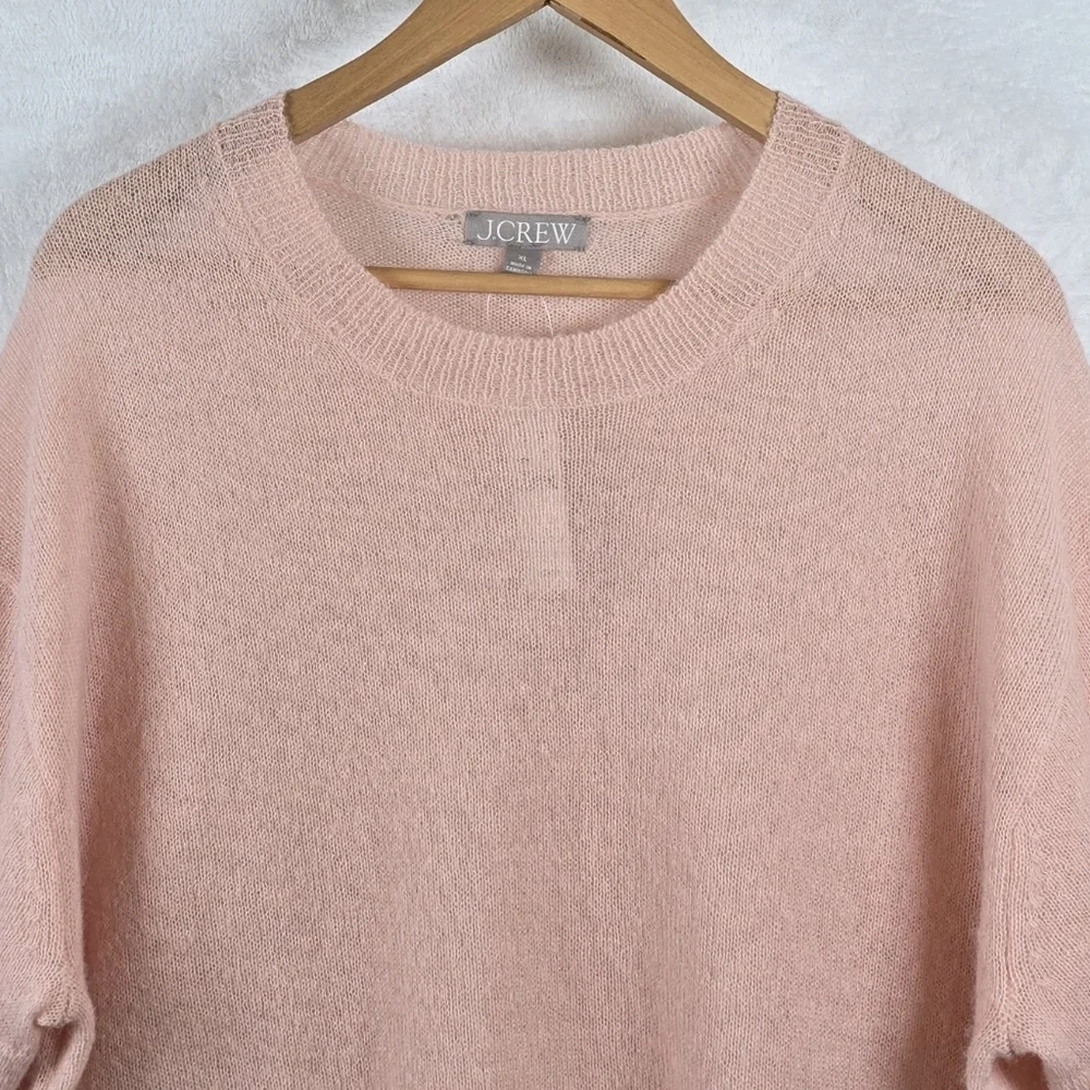 J. Crew Oversized Alpaca Blend Short Sleeve Sweater T-Shirt Peach Pink Sz. XL